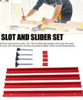 T Slot Track Kit With M8 Slider Blocks, 400mm Aluminum Rail displayed with woodworking setup.