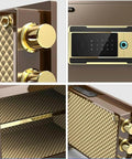 Black Electronic Safe With Fingerprint Lock For Home, Office, And Wall Mount Cabinets, Hidden Safe Box close-up with door details