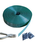 Chain Link Fence Privacy Slats Tape Roll 250 Ft By 0.15 Ft Includes 200 Fasteners And Punch Tool UV Inhibited Green Polyethylene