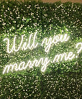 Will You Marry Me Neon Sign For Wedding And Party Decor With Dimmer Switch Warm White Led Neon Light On Floral Backdrop