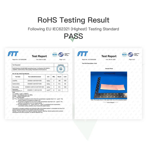 RoHS test report for Premium Copper Flashing Roll 99.95 Percent Pure Copper 2 Inch Wide By 10 Feet Long 24 Gauge