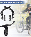 U Brake Rear Set for BMX Bike with Aluminum Alloy Right Lever Cables, Brake Pads, BMX Rider Performing Freestyle Trick