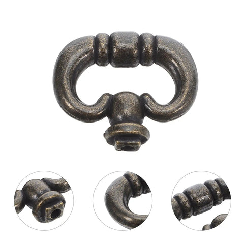 Vintage Zinc Alloy Single Hole Cabinet Pull Handles Set, Retro Style Drawer Hardware for Kitchen Cabinets, Close-up Detail