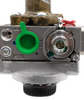 Model Specific Natural Gas Water Heater Gas Control Thermostat Replacement SP21195C SP20303D front view with knobs and valves