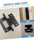 Heavy duty cabinet hinges with black finish and smooth surface for kitchen and bathroom cabinets; durable and sleek for DIY renovations.