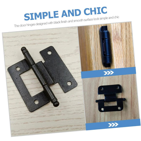Heavy duty cabinet hinges with black finish and smooth surface for kitchen and bathroom cabinets; durable and sleek for DIY renovations.