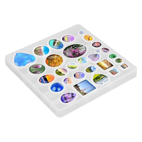31 Piece Resin Jewelry Making Kit With Flexible Silicone Molds And Versatile Pendant Trays For Side Hustle Crafters Seeking Buttery Smooth Releases In Hearts Round Square Teardrops And Ovals Shapes