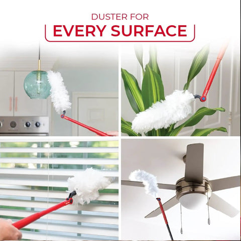 Heavy Duty Dusting Kit With Extendable 3 Ft Handle And Stay On Duster Hook Includes 3 Disposable Refills Traps 3X More Dust