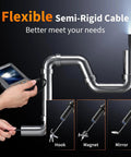 Flexible semi-rigid cable of Gear Up For Tight Spots With A Dope 4.3 Inch Endoscope Camera With Light And 1080P HD Imaging in pipe