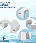 Heavy Duty Frost Free Sillcock Spacer Extender Keeps Outdoor Water Hose Bibs From Freezing In Winter With Strong PETG Build For Easy DIY Fix, white spacer bracket views