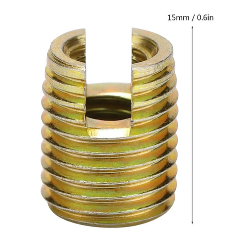 Top Tier 20 Piece Carbon Steel Thread Insert Repair Kit Assortment M2 To M12 Yellow Zinc Self Tapping Inserts For Heavy Duty Auto And Industrial Fixes You Can Trust, 15mm insert
