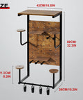 Ride Ready Wall Mount Helmet Holder For Motorcycle Gear Display Rack With Four Glove Clips, dimensions shown in cm and inches