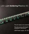 Large 4017 LED Light Soldering Practice Kit with sequenced LEDs and PCB, showing components for sound-reactive DIY setup.