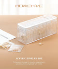 Clear Acrylic Jewelry Box Organizer With 20 Anti Tarnish Bags, Portable Travel Jewelry Case for visible jewelry storage