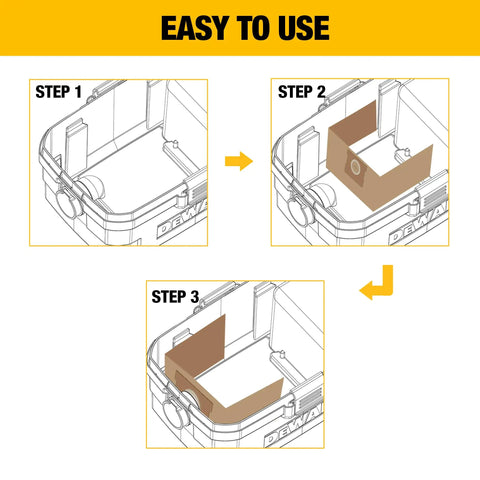 Installation steps for Three Pack Dust Bags For 4 Gallon Wet Dry Vacuums DXVA25 4040 Compatible With DXV04T Grab And Go Fit