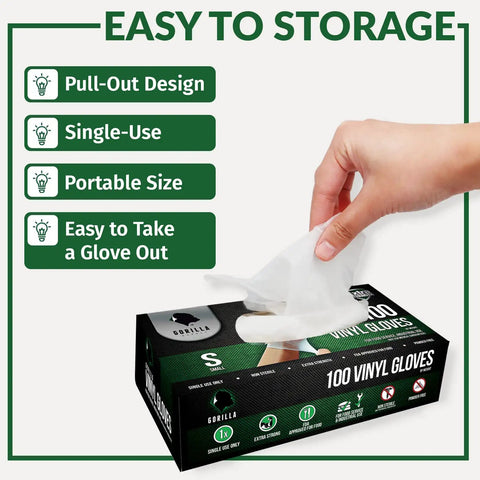 Badass Heavy Duty Disposable Vinyl Gloves, Latex Free Powder Free, Dang Comfortable Fit, Food Safe Bpa Free, X Large, Bulk Pack One Thousand, single-use pull-out design.
