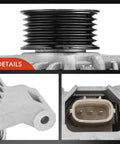 Close-up view of Alternator For Mazda 3 2010 2011 2012 2013 2.0L L4 12V 100A CW 6-Groove Pulley With 3-Pin Plug Replacement