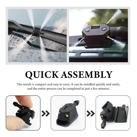 4 Pack Front Windshield Washer Nozzles With 4 Hole Spray Jets Arm Mounted Wiper Sprayer for Cars Trucks SUVs installation