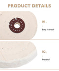 Close-up of beige cotton polishing wheel, part of Two Pieces Of Versatile Cotton Polishing Buffing Wheels For Fast Bench Grinder Work.