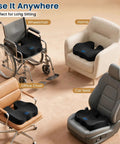 Kick Sciatica To The Curb With This Ergonomic Memory Foam Seat Cushion For Office Chair And Car Seat used on various chairs.