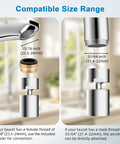 Compatible size ranges for Four Mode Chrome Faucet Aerator Delivering Smooth As Butter Water Flow And Splash Free Performance.