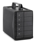 Heavy Duty Aluminum 5 Bay USB4 40Gbps External Drive Enclosure With Silicone Grip Sleeve, rugged design with handle