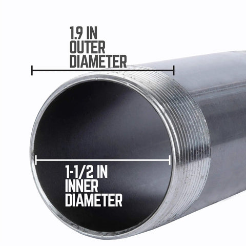 Black Steel Plumbing Pipe 1.5 Inch Diameter By 18 Inch Length Pre Cut Fits Standard 1.5 Inch Black Threaded Nipples And Fittings Four Pack For DIY Pipe Decor Projects In Bedroom Bathroom Kitchen Den And Dining