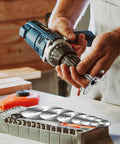 Heavy Duty 9 Piece Drill Cutting Wheel And Saw Bit Set For Rotary Tool With One Quarter Inch Hex Shank in use