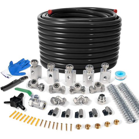 Three Quarters Inch Shop Air Line Kit With 200 Foot HDPE Aluminum Piping Rapid Air System for Garage includes valves and fittings