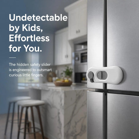 5 Pack Child Proof Refrigerator Locks With Sticky Adhesive Pads No Tools Needed For Fridge Oven And Cabinet Doors Easy Install