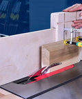 Matchfit Dovetail Clamp Bundle 4 Pack Exclusive DVC-538MB-50 With One Half Inch Dovetail Router Bit in use on woodworking setup