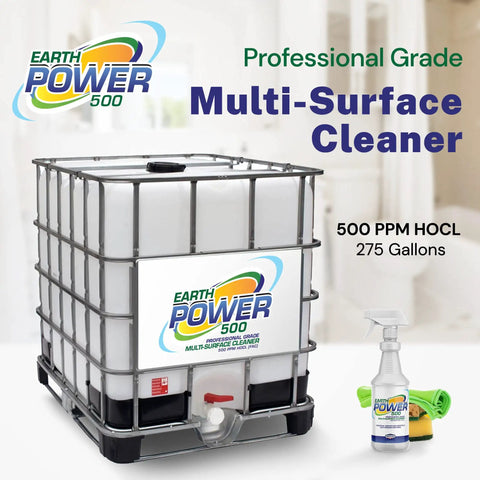 Hypochlorous Acid 500 PPM Multipurpose Cleaner For Home Use Clean Floors Counters Appliances And More With A Non Toxic Family Safe Pet Friendly Formula Ideal For Kitchens Bathrooms Refrigerators And Surfaces, 275-gallon tank