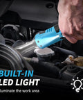 Cordless 16.8V 3/8 Inch Drive Ratchet Wrench Set with 550 RPM variable speed and LED light used in engine maintenance