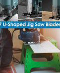 Badass 24 Piece Jigsaw Blade Set Built Tough With High Carbon Steel Assorted U Shank Saw Blades Insanely Fast Cutting Through wood.