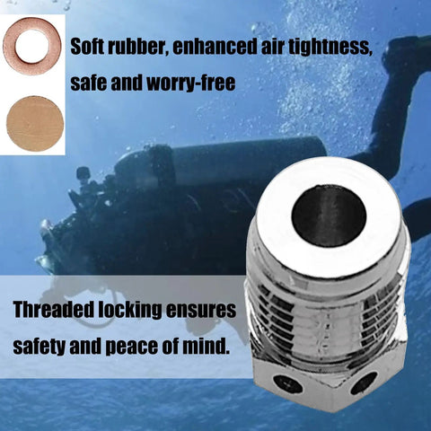 Diver with High Pressure Scuba Burst Disc Assembly for Tanks Regulator Valves Stainless Steel Burst Disc Kit Durable Saltwater Resistant Pro Grade