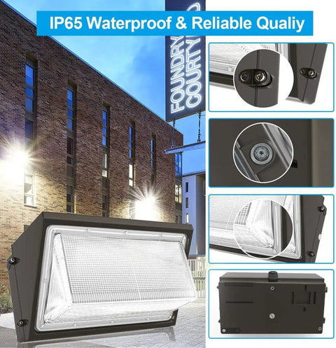 Beefed Up 150W Outdoor LED Wall Pack Light Delivers 20,000 Lumens Replacing 1000W HID 5000K Daylight Security Lighting Details