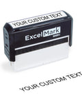 Custom Long Self Inking Rubber Stamp Personalized One Line Office Supplies Re Inkable in black and white with custom text