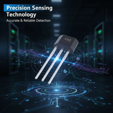 20 Pack 49E Linear Hall Effect Sensor With Analog Voltage Output In A Tiny TO-92S 3 Pin Package For Electric Bike Throttle And Motor Speed Control OH49E SS49E Compatible Magnetic Detector Plug And Play Ready.