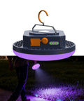 10000mAh Rechargeable UV Blacklight Lantern With 395nm UV And 6500K White Light, illuminating grass in dark setting.