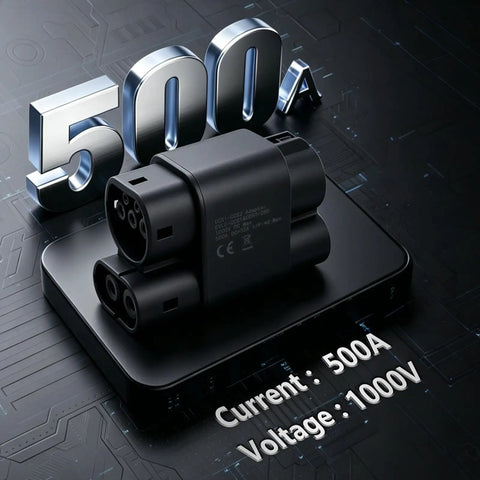 Heavy Duty Ccs1 To Ccs2 Adapter For Electric Vehicles Delivering 1000V 500A Dc Fast Charging with technical details.