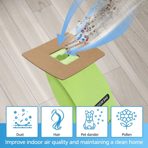 15 Pack Type BB Compact Canister Vacuum Bags Replacement for BB180 BB280 BB850 BB870 BB900 BB1000 MV160 CC1600 capturing dust, hair, and pollen
