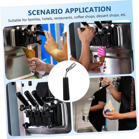 Easy Install No Fuss Universal Ice Cream Machine Handle Lever Replacement Part For Portable And Commercial Ice Cream Makers High Precision Repair Grip That Fits Most Models, black lever on machine