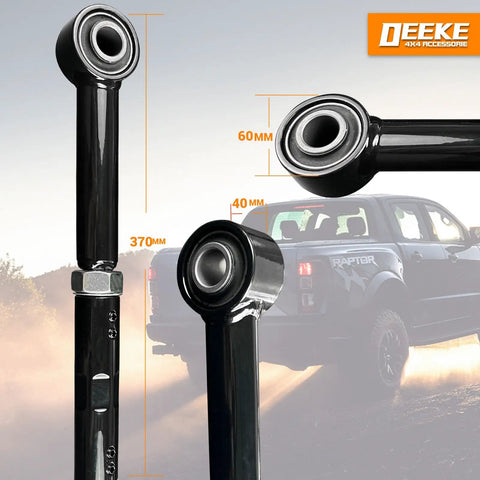 Front Adjustable Track Bar For 2 To 6 Inch Lift Fits Ford F250 F350 Super Duty And 1999 To 2005 Excursion 2WD 4WD Off Road Stability, Steering Control, Rock Solid Handling, And Enhanced Suspension Performance, black steel with bushings