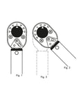 Half Inch Drive Torque Wrench 30 To 150 Ft Lb Reversible Click Steel Ratchet head illustration top view with angle details