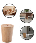 Solid As A Rock Adjustable Furniture Levelers For Couches Tables And Chairs Made From Rich Oak Wood with a close-up of the leveler design.