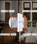 Upgraded Super Sturdy Magnetic Door Catch Adjustable Silent Ball Latch For Closet And French Doors Concealed Heavy Duty Slide Replacement Clean Silver 2 Pack shown across various door types.