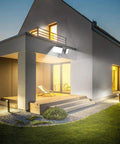 Ultra Bright Outdoor Security Flood Light With Motion Sensor 1500 Lumens illuminating house porch at night