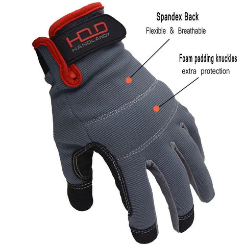 Single glove from Six Pairs Work Gloves For Men And Women Touchscreen Ready Heavy Duty Utility Mechanic And Gardening Glove Set