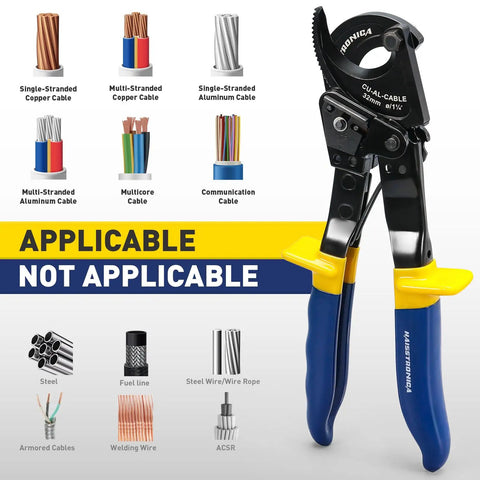 Ratchet Cable Cutters Heavy Duty Wire Cutters For Copper And Aluminum Cable Up To 240mm2 500 Kcmil Pro Grade Tool showcase