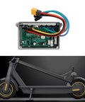 Tool Free Universal Electric Scooter Controller Replacement Part For Electric Skateboards Easy Plug And Play Upgrade No Special Tools Needed For Quick Swap Or Custom Build showing internal wiring and scooter frame.